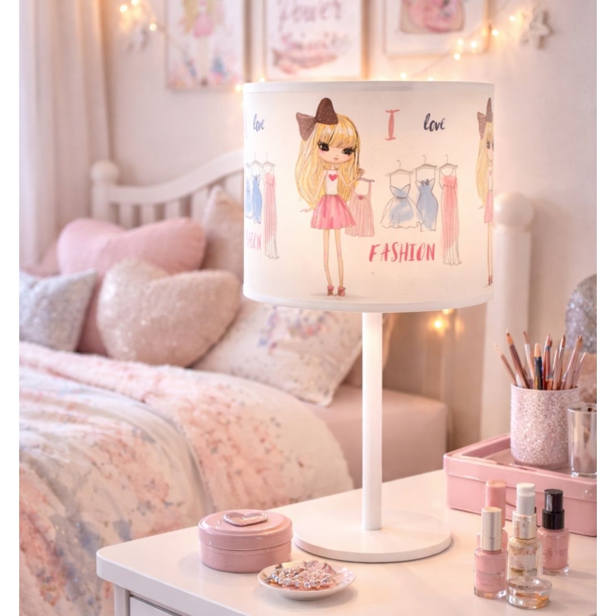 Candeeiro de mesa infantil GIRLS VIBES 1xE27/60W/230V Ø 18 cm Adoro moda