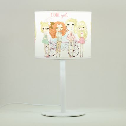 Candeeiro de mesa infantil GIRLS VIBES 1xE27/60W/230V Ø 18 cm para meninas