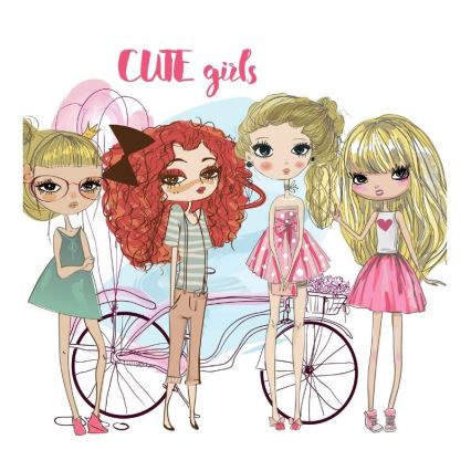 Candeeiro de mesa infantil GIRLS VIBES 1xE27/60W/230V Ø 18 cm para meninas