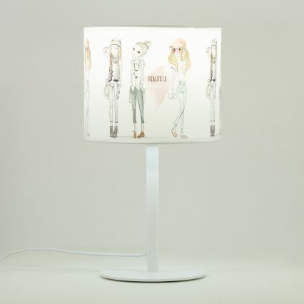 Candeeiro de mesa infantil GIRLS VIBES 1xE27/60W/230V Ø 18 cm para meninas