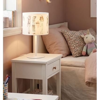 Candeeiro de mesa infantil GIRLS VIBES 1xE27/60W/230V Ø 18 cm para meninas