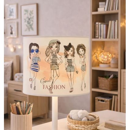 Candeeiro de mesa infantil GIRLS VIBES 1xE27/60W/230V Ø 18 cm para raparigas