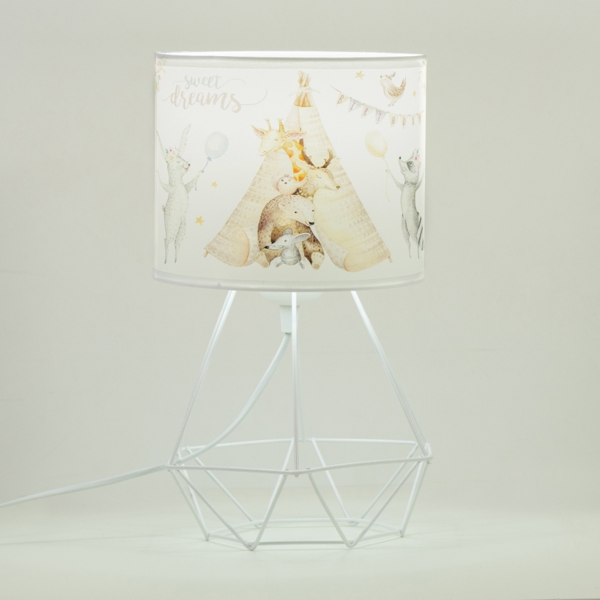 Candeeiro de mesa infantil KIDS ROOM 1xE27/60W/230V Ø 18 cm Animais