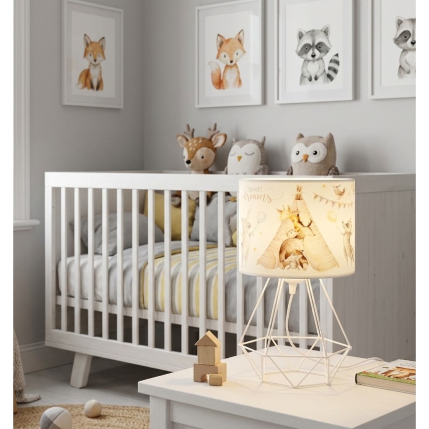 Candeeiro de mesa infantil KIDS ROOM 1xE27/60W/230V Ø 18 cm Animais
