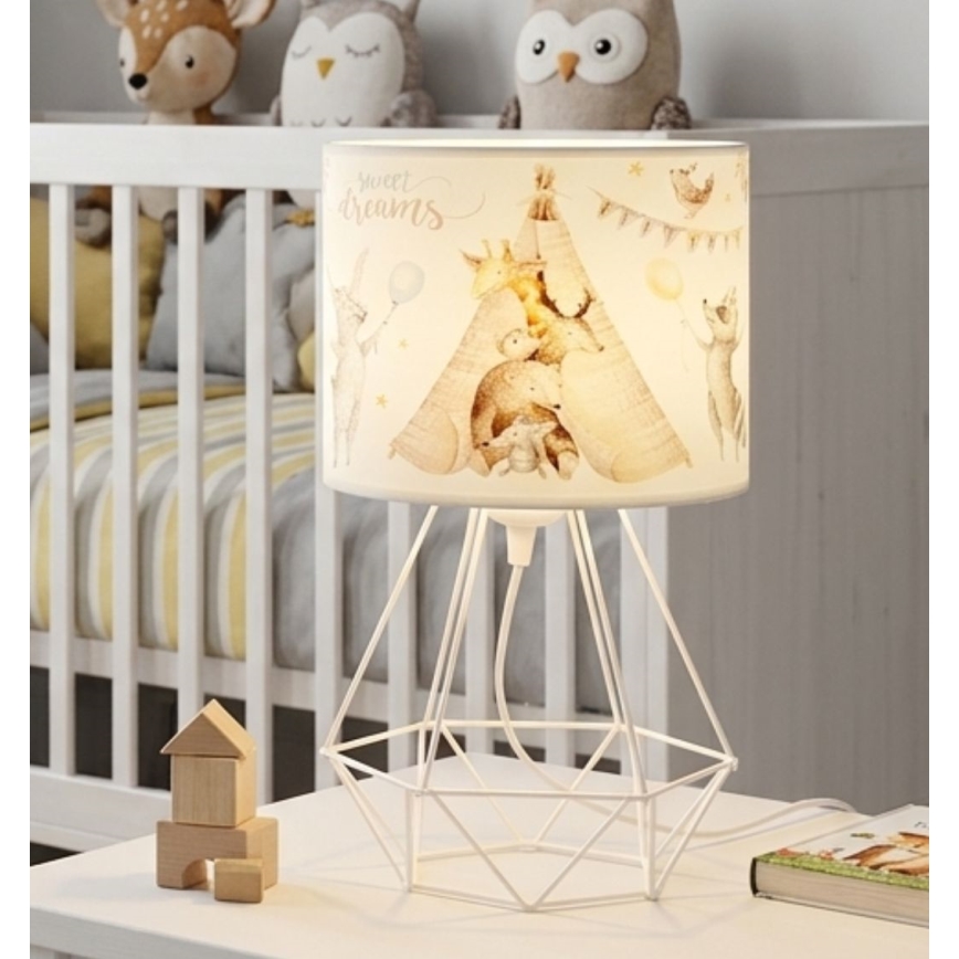 Candeeiro de mesa infantil KIDS ROOM 1xE27/60W/230V Ø 18 cm Animais