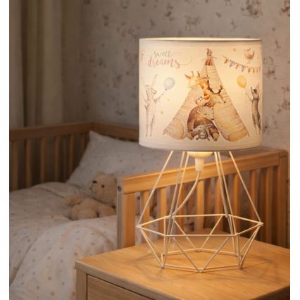 Candeeiro de mesa infantil KIDS ROOM 1xE27/60W/230V Ø 18 cm Animais