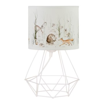 Candeeiro de mesa infantil KIDS ROOM 1xE27/60W/230V Ø 18 cm, com motivos de animais