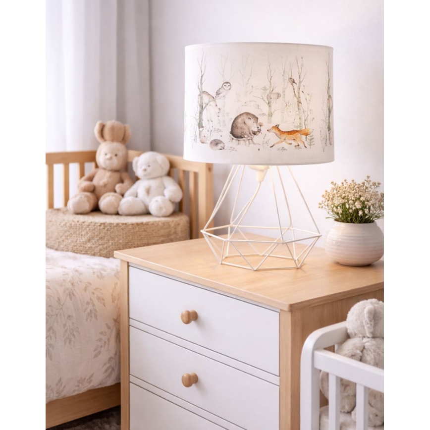 Candeeiro de mesa infantil KIDS ROOM 1xE27/60W/230V Ø 18 cm, com motivos de animais