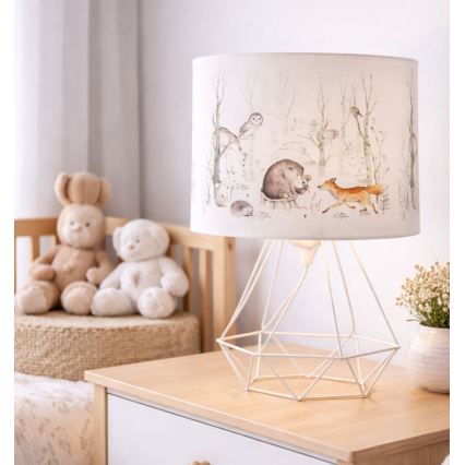 Candeeiro de mesa infantil KIDS ROOM 1xE27/60W/230V Ø 18 cm, com motivos de animais