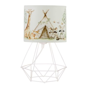 Candeeiro de mesa infantil KIDS ROOM 1xE27/60W/230V Ø 18 cm com motivos de animais