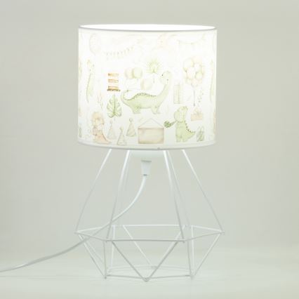 Candeeiro de mesa infantil KIDS ROOM 1xE27/60W/230V Ø 18 cm dinossauro