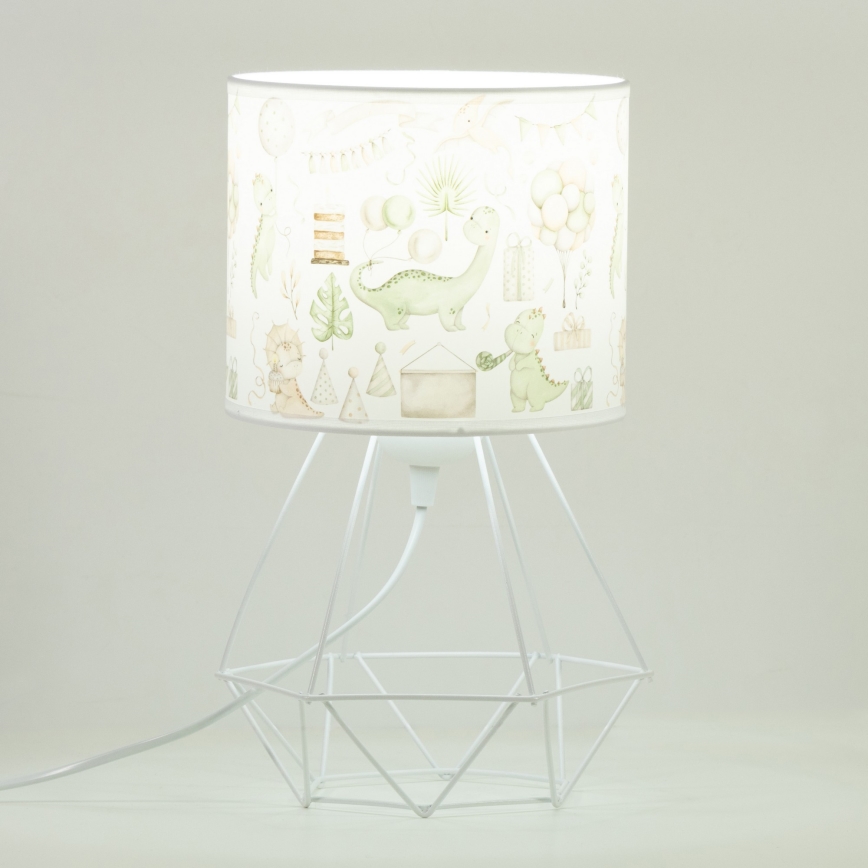 Candeeiro de mesa infantil KIDS ROOM 1xE27/60W/230V Ø 18 cm dinossauro