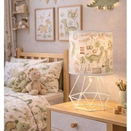 Candeeiro de mesa infantil KIDS ROOM 1xE27/60W/230V Ø 18 cm dinossauro