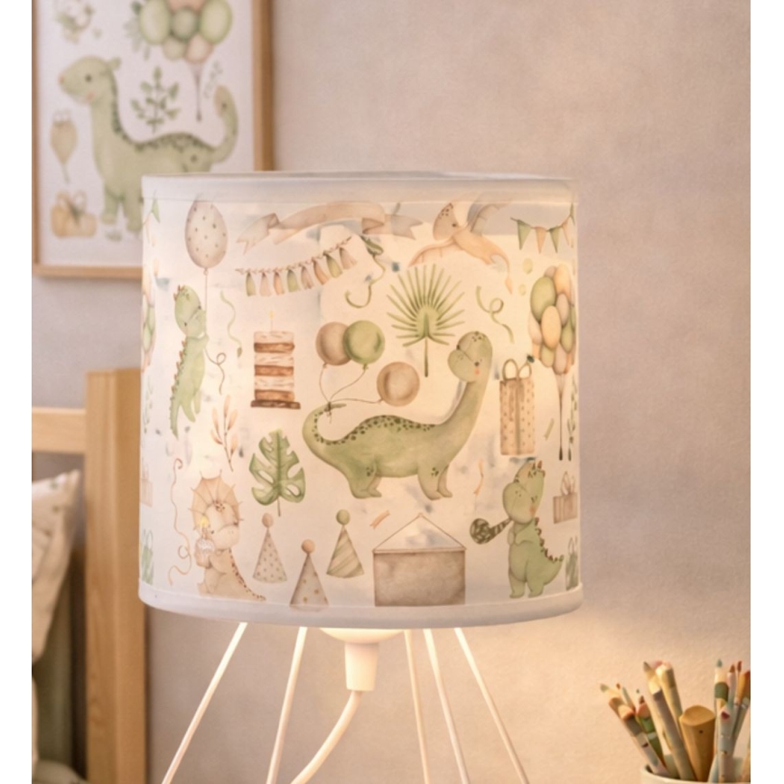 Candeeiro de mesa infantil KIDS ROOM 1xE27/60W/230V Ø 18 cm dinossauro