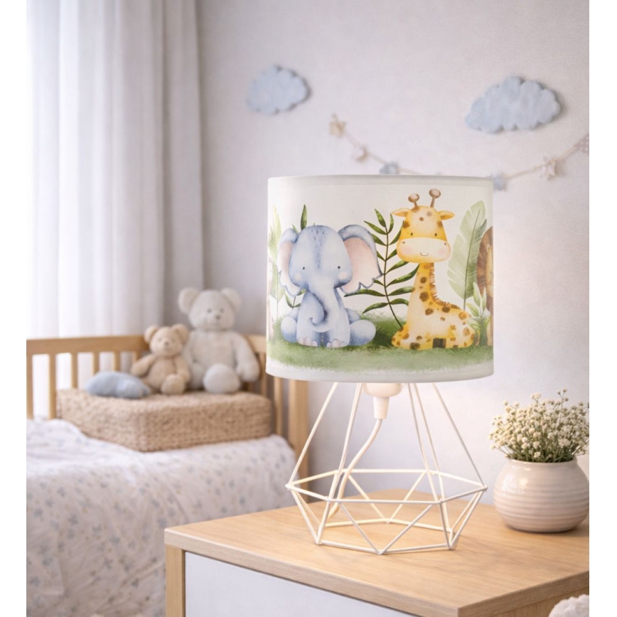 Candeeiro de mesa infantil KIDS ROOM 1xE27/60W/230V Ø 18 cm – Selva