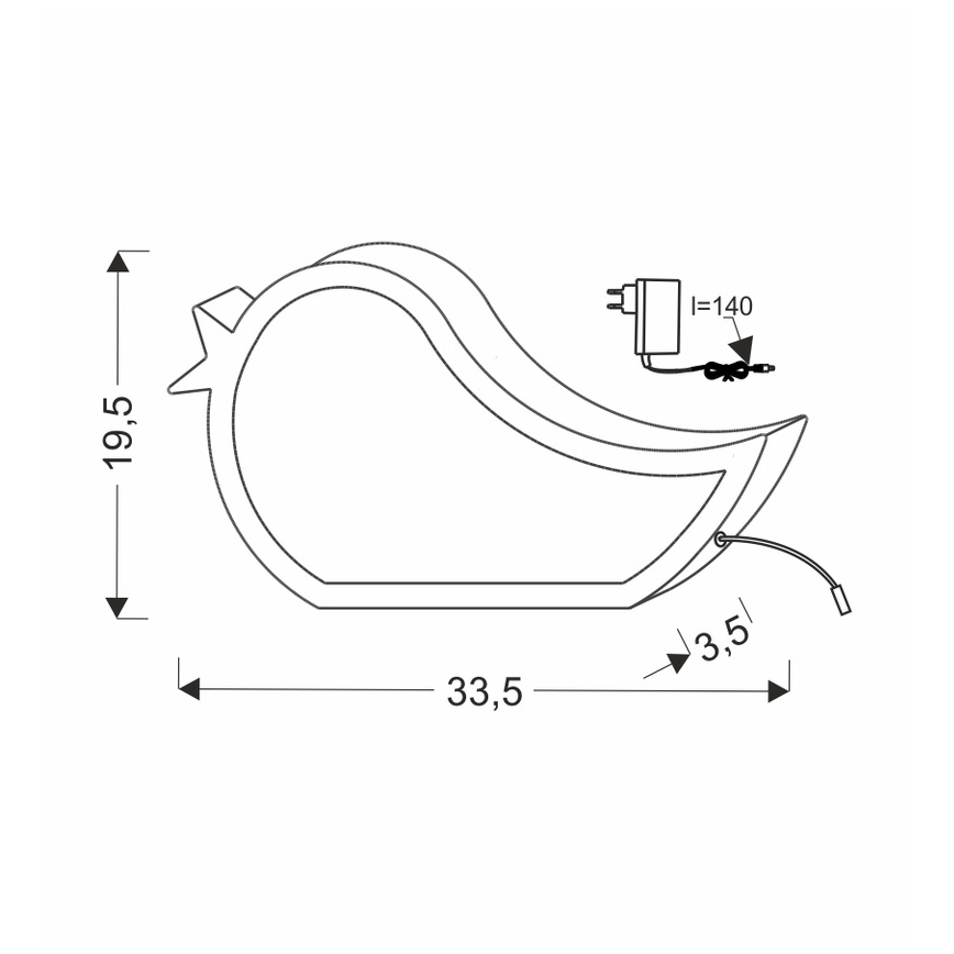 Candeeiro de mesa infantil LED BIRD LED/12W/230V azul
