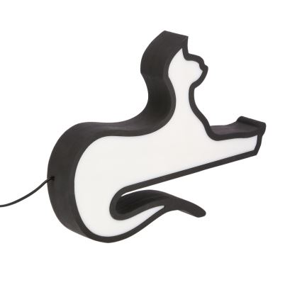 Candeeiro de mesa infantil LED CAT LED/13W/230V preto