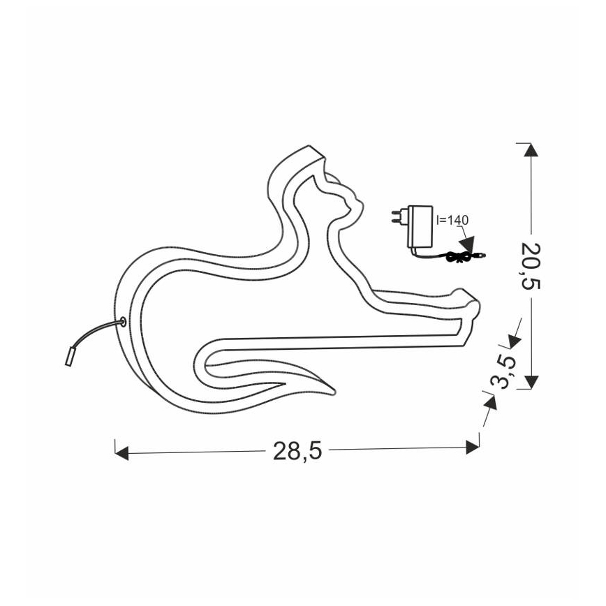 Candeeiro de mesa infantil LED CAT LED/13W/230V preto