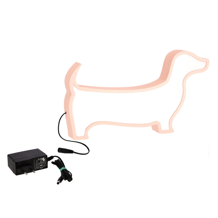 Candeeiro de mesa infantil LED DOG LED/12W/230V rosa