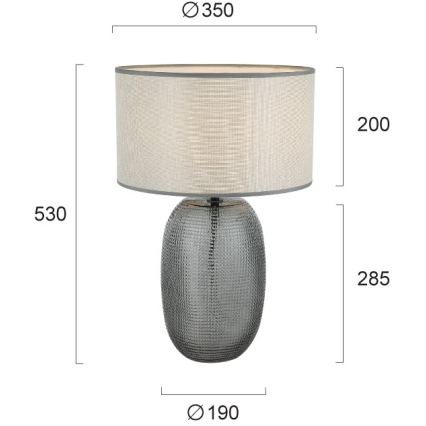 Candeeiro de mesa JENIFER 1xE27/40W/230V cinzento/fumado