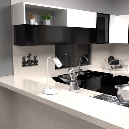 Candeeiro de mesa JOKER 1xGU10/25W/230V branco/cromado brilhante