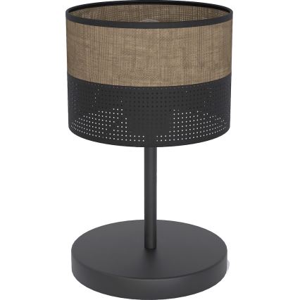 Candeeiro de mesa KARBON 1xE27/15W/230V preto/castanho