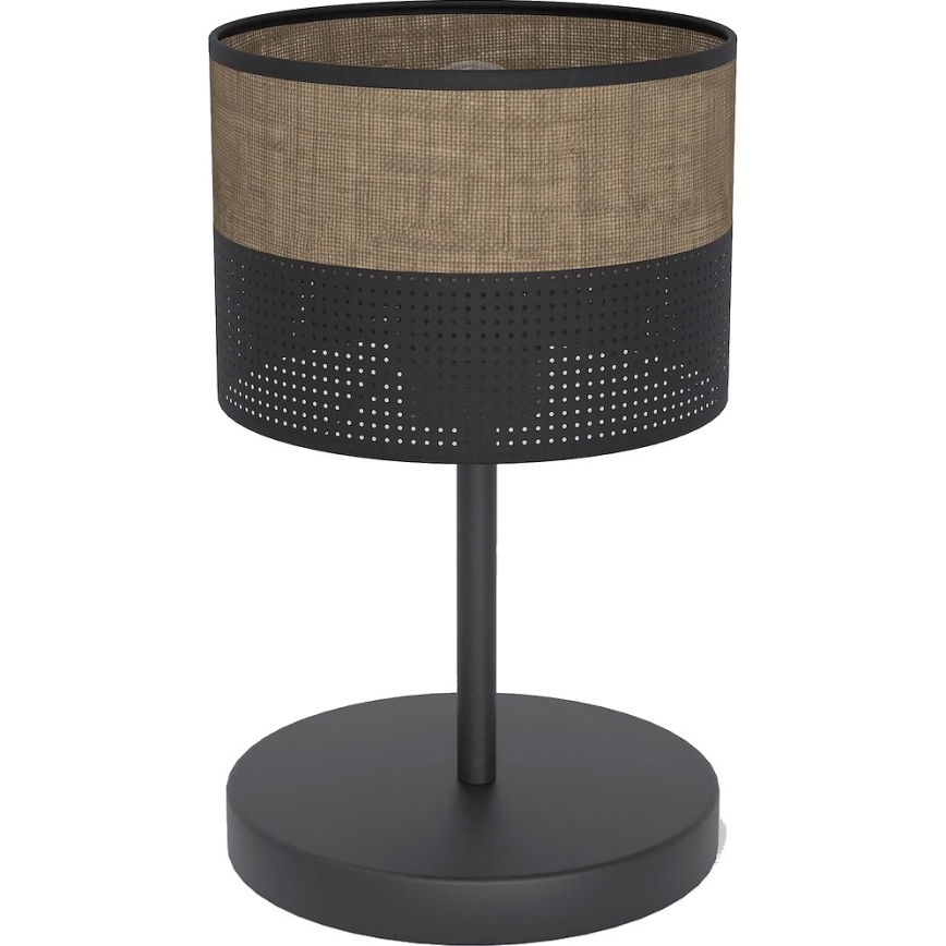 Candeeiro de mesa KARBON 1xE27/15W/230V preto/castanho