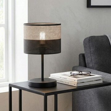 Candeeiro de mesa KARBON 1xE27/15W/230V preto/cinzento