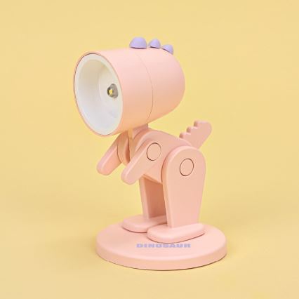 Candeeiro de mesa LED/0,06W/3xLR41 dinossauro rosa
