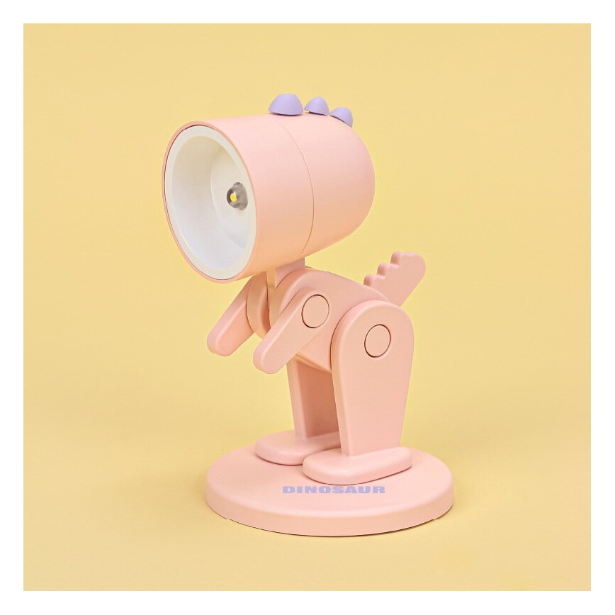 Candeeiro de mesa LED/0,06W/3xLR41 dinossauro rosa