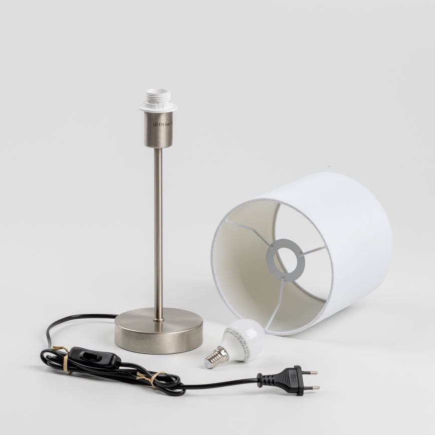 Candeeiro de mesa LED 1xE14/5W/230V branco/cromado mate