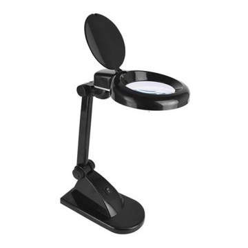 Candeeiro de mesa LED com lupa LED/6W/230V 6500K preto