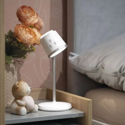 Candeeiro de mesa LED com regulação 4em1 LED/6W/3,7V 3000K/4000K/6500K 1500mAh branco