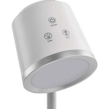 Candeeiro de mesa LED com regulação 4em1 LED/6W/3,7V 3000K/4000K/6500K 1500mAh branco