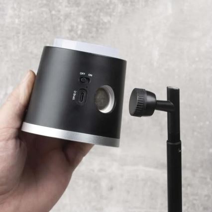 Candeeiro de mesa LED com regulação 4em1 LED/6W/3,7V 3000K/4000K/6500K 1500mAh preto