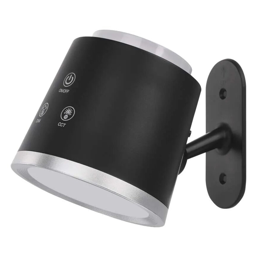 Candeeiro de mesa LED com regulação 4em1 LED/6W/3,7V 3000K/4000K/6500K 1500mAh preto