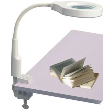 Candeeiro de mesa LED com regulação com lente de aumento bifocal LED/6W/230V 6000-7000K branco