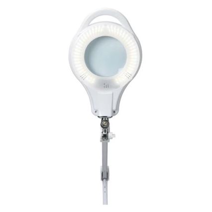 Candeeiro de mesa LED com regulação e lupa LED/10W/230V branco