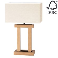 Candeeiro de mesa LED com regulação HAKON 1xE27/40W+ 2xLED/7,5W/230V 55 cm carvalho – FSC certificado