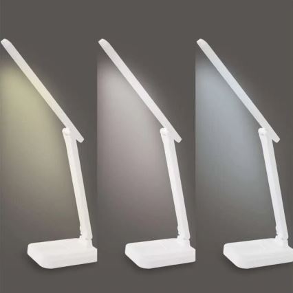 Candeeiro de mesa LED com regulação LED/5W/3,7V 3000K/4000K/6500K 800mAh branco