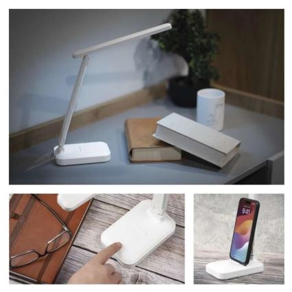 Candeeiro de mesa LED com regulação LED/5W/3,7V 3000K/4000K/6500K 800mAh branco