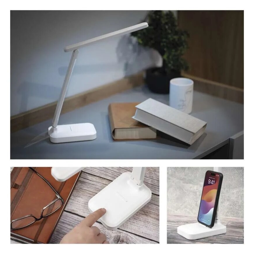 Candeeiro de mesa LED com regulação LED/5W/3,7V 3000K/4000K/6500K 800mAh branco