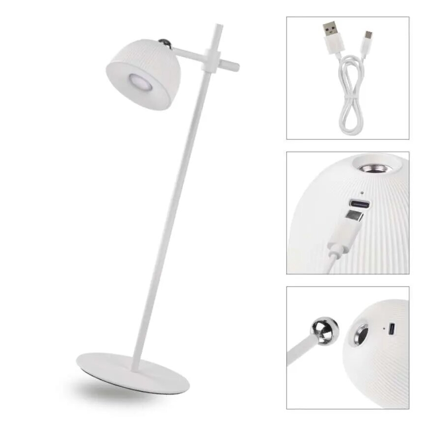 Candeeiro de mesa LED com regulação magnético 4em1 LED/4,2W/3,7V 4000K 1200mAh branco