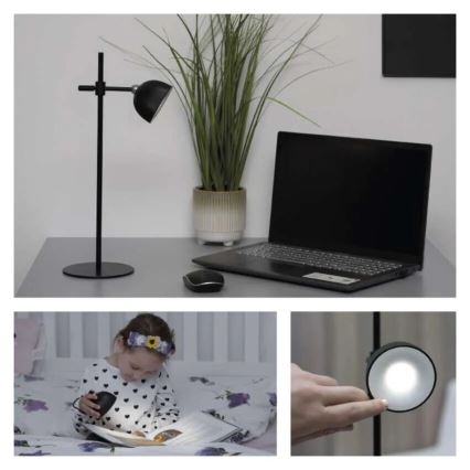 Candeeiro de mesa LED com regulação magnético 4em1 LED/4,2W/3,7V 4000K 1200mAh preto