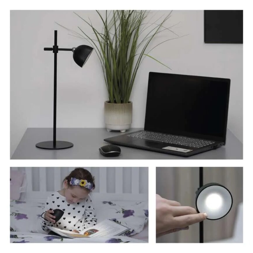 Candeeiro de mesa LED com regulação magnético 4em1 LED/4,2W/3,7V 4000K 1200mAh preto