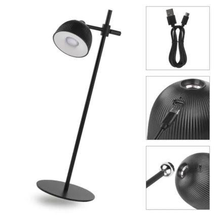 Candeeiro de mesa LED com regulação magnético 4em1 LED/4,2W/3,7V 4000K 1200mAh preto