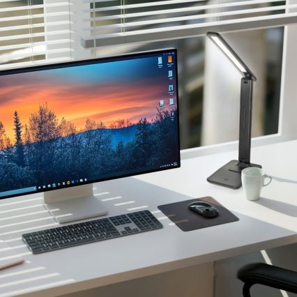 Candeeiro de mesa LED com regulação NOBLITE N LED/7W/230V 3000/4000/6500K preto