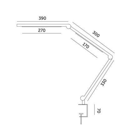 Candeeiro de mesa LED com regulação TENUIX FOLD LED/20W/230V 3000-6500K preto
