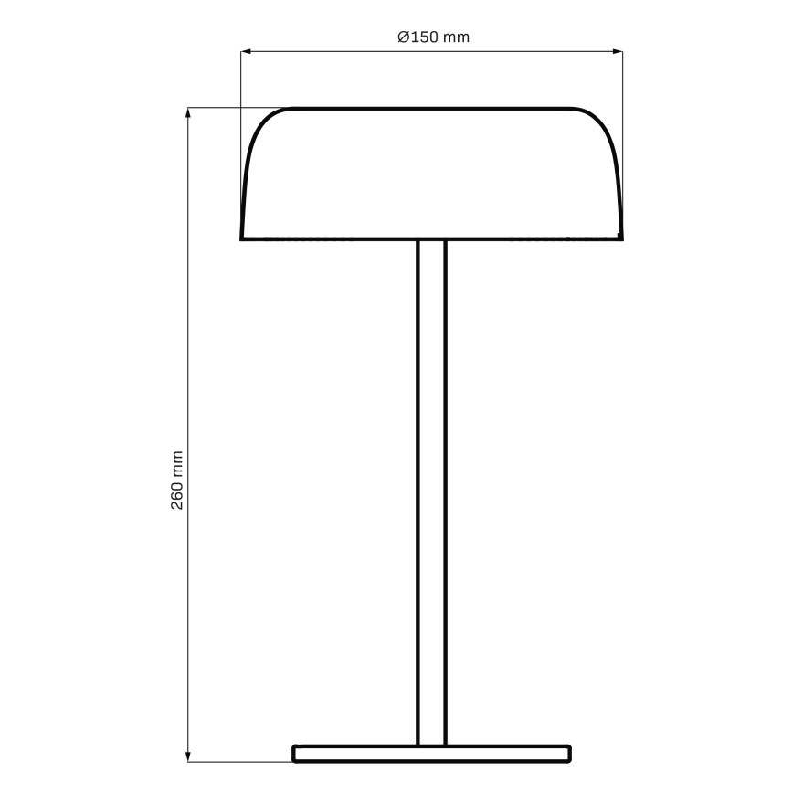 Candeeiro de mesa LED para exterior tátil com regulação TRYPOLIS LED/2W/5V USB 1800 mAh IP44 preto