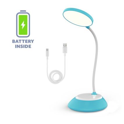 Candeeiro de mesa LED com regulação VISUA LED/5W/5V 3000-5000K 1200 mAh azul